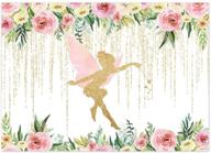 фон для вечеринки "funnytree floral fairy birthday party backdrop" размером 7x5 футов - розовый и золотой фон с цветочным чаем в стиле фейри-тейла и сказки, идеально подходит для девичьей вечеринки и душа ребенка-принцессы, фоновый баннер для фотографий, украшение для фотобудки. логотип