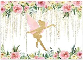 img 4 attached to Фон для вечеринки "Funnytree Floral Fairy Birthday Party Backdrop" размером 7x5 футов - Розовый и золотой фон с цветочным чаем в стиле фейри-тейла и сказки, идеально подходит для девичьей вечеринки и душа ребенка-принцессы, фоновый баннер для фотографий, украшение для фотобудки.