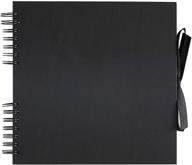 📔 black kraft square scrapbook album for art, craft, and design, 50 sheets (100 pages) logo