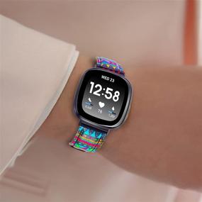 img 1 attached to Кожаные ремешки, совместимые с Fitbit Sense/Versa 3