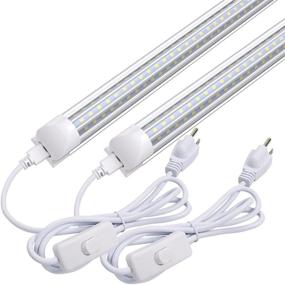 img 4 attached to 💡 CNSUNWAY LIGHTING LED Shop Light 2ft, T8 LED Tube Lights, 24W 2680LM Super Bright, 6000K Cool White, Triple Rows LED, Linkable Utility Light Fixture for Garage, Under Counter, Kitchen (2 Pack) - Improved SEO