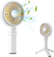 stay cool anywhere: portable handheld fan with usb rechargeable battery (2000 ma, white) логотип