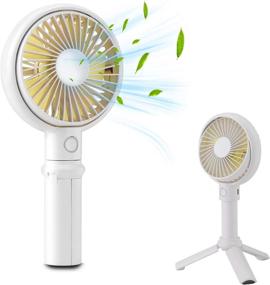 img 4 attached to Stay Cool Anywhere: Portable Handheld Fan with USB Rechargeable Battery (2000 mA, White)