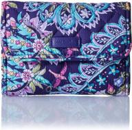 💼 stylish and secure: discover vera bradley women's cotton riley compact wallet with rfid protection logo