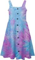 👗 jorssar girls tie dye summer sundress: trendy strap sleeveless button pocket dress for kids logo