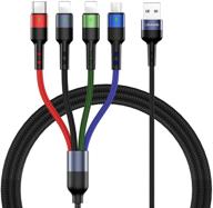 🔌 usams многоразовый кабель для зарядки 2pack - 4ft 4 в 1, нейлоновая оплетка, быстрая зарядка с разъемами type c и micro usb - совместим с сотовыми телефонами, планшетами и другими устройствами логотип