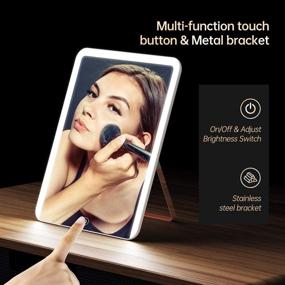 img 2 attached to 💡 Gospire Ultra-Thin Lighted Makeup Mirror: USB Rechargeable LED Vanity Mirror with Detachable 10x Magnifying Mirror - HD Clear Brightness Adjustable Cosmetic Mirror with Metal Bracket