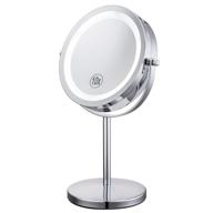 💡 alhakin 7 inch magnifying lighted makeup mirror with 10x magnification, double sided vanity mirror including 360° rotation, swivel cosmetic mirror in chrome finish logo