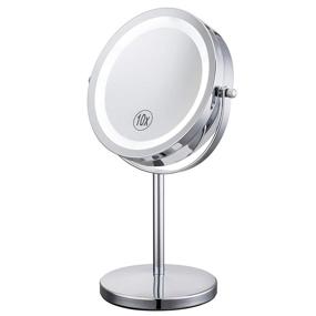 img 4 attached to 💡 ALHAKIN 7 Inch Magnifying Lighted Makeup Mirror with 10x Magnification, Double Sided Vanity Mirror including 360° Rotation, Swivel Cosmetic Mirror in Chrome Finish