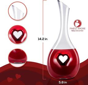 img 3 attached to 🍷 1200ml Heart Shaped Red Wine Carafe - Finest Amore Wine Decanter: Lead-free Crystal Glass, Wine Gift, Wine Accessories