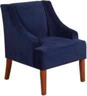 🪑 stylish and comfortable homepop velvet swoop arm accent chair in navy логотип