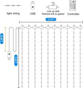 img 2 attached to 16 Color Changing Curtain Lights with Remote & Timer: Vibrant LED 300 Bulbs for Bedroom, Wedding, Party Backdrop