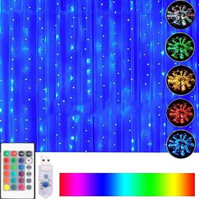 img 4 attached to 16 Color Changing Curtain Lights with Remote & Timer: Vibrant LED 300 Bulbs for Bedroom, Wedding, Party Backdrop