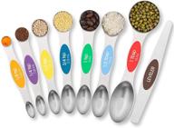 🥄 temeisi magnetic measuring spoons set - dual sided stainless steel spoons for spice jars - stackable teaspoon set for dry and liquid ingredients - set of 8 logo