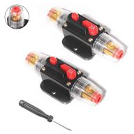 🔌 monrand 2 pcs 30a car audio inline circuit breaker, 12v 20a-150a fuse for system protection, ideal for car audio logo