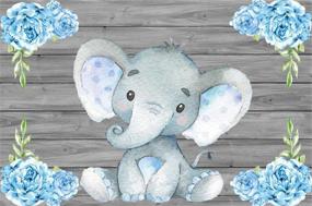 img 3 attached to 🐘 AOFOTO 5x3ft Cute Baby Elephant Backdrop: Sweet Watercolor Flower Cartoon Animal Photography Props for Baby Shower, Birthday, and Photo Studio Decorations