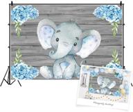 🐘 aofoto 5x3ft cute baby elephant backdrop: sweet watercolor flower cartoon animal photography props for baby shower, birthday, and photo studio decorations logo