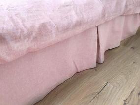 img 1 attached to 🛏️ Merryfeel Льняная юбка для кровати - Роскошная французская льняная юбка для кровати, размер King - светло-розовая