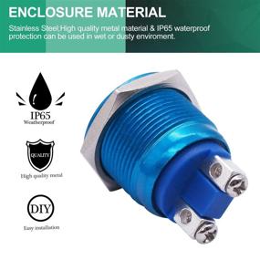 img 3 attached to Twidec / 19Mm Waterproof Blue Metal Shell Momentary Flat Push Button Switch 3A/12~250V SPST 1NO Start Button For Car Modification Switch（Quality Assurance For 1 Years） M-19-BU-P