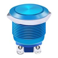 twidec / 19mm waterproof blue metal shell momentary flat push button switch 3a/12~250v spst 1no start button for car modification switch（quality assurance for 1 years） m-19-bu-p logo