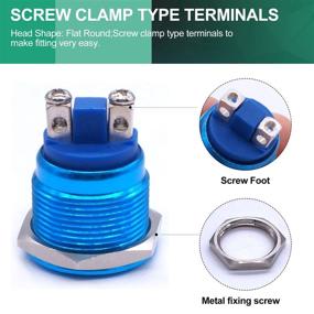 img 1 attached to Twidec / 19Mm Waterproof Blue Metal Shell Momentary Flat Push Button Switch 3A/12~250V SPST 1NO Start Button For Car Modification Switch（Quality Assurance For 1 Years） M-19-BU-P