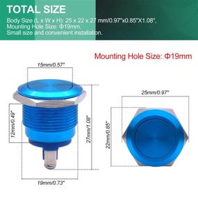 img 2 attached to Twidec / 19Mm Waterproof Blue Metal Shell Momentary Flat Push Button Switch 3A/12~250V SPST 1NO Start Button For Car Modification Switch（Quality Assurance For 1 Years） M-19-BU-P