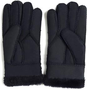 img 2 attached to 🧤 Stay Cozy with YISEVEN Shearling Sheepskin Mittens: Uniquely Adjustable Men's Accessories