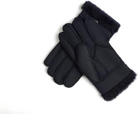 img 1 attached to 🧤 Stay Cozy with YISEVEN Shearling Sheepskin Mittens: Uniquely Adjustable Men's Accessories