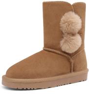 warm and cozy winter sheepskin fur boots for boys & girls by dream pairs logo