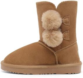 img 2 attached to Warm and Cozy Winter Sheepskin Fur Boots for Boys & Girls by DREAM PAIRS