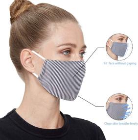 img 2 attached to Cotton Fashion Face Mask Reusable Carbon Filter for Women - Designer Cloth Fabric with Earloop and Nose Cover - Ideal Outdoor madks cubre Bocas - tapa para mascarillas de Tela con diseño