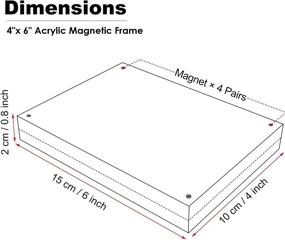 img 3 attached to 🖼️ AYCLIF 4x6" Acrylic Magnetic Photo Frames (3pcs, 10 + 10MM Thickness) - Clear Double Sided Frameless Postcard Display - Desktop or Freestanding Stand