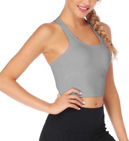 img 3 attached to 🏋️ Women's UOTJCNR Longline Padded Sports Bra: Gym Yoga Crop Tank Top for Fitness, Workout, and Running