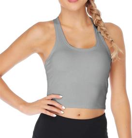 img 1 attached to 🏋️ Women's UOTJCNR Longline Padded Sports Bra: Gym Yoga Crop Tank Top for Fitness, Workout, and Running