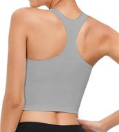 🏋️ women's uotjcnr longline padded sports bra: gym yoga crop tank top for fitness, workout, and running logo