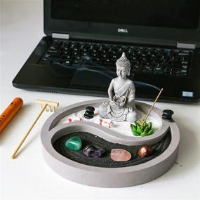 img 1 attached to Serene Desk Oasis: Mini Zen Garden Kit for Relaxation and Inspiration