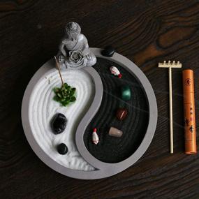 img 2 attached to Serene Desk Oasis: Mini Zen Garden Kit for Relaxation and Inspiration