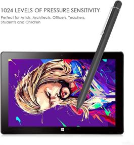 img 2 attached to 🖊️ Premium Active Stylus Pen for HP Pavilion x360, Envy x360, Spectre x360 - AAAA Battery & Nibs included - Black