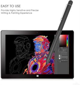 img 1 attached to 🖊️ Premium Active Stylus Pen for HP Pavilion x360, Envy x360, Spectre x360 - AAAA Battery & Nibs included - Black