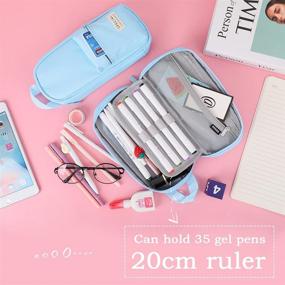 img 3 attached to iSuperb Extra Large Capacity Pen Case Backpack Pencil Bag Organizer Portable Pouch Box Big Storage Stationery Bag Desk Organizer Pencil Holder