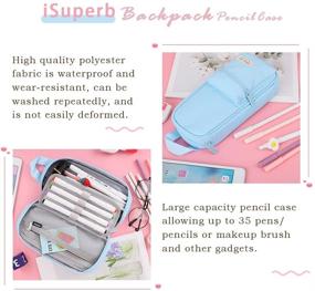 img 1 attached to iSuperb Extra Large Capacity Pen Case Backpack Pencil Bag Organizer Portable Pouch Box Big Storage Stationery Bag Desk Organizer Pencil Holder