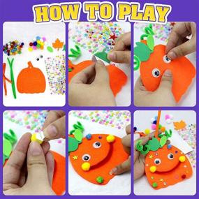 img 1 attached to 🎃 30-Piece Fall Crafts Pumpkin Decoration Set: DIY Foam Decor with Pipe Cleaners, Pom Poms, Colorful Popsicle Sticks, Gem Stickers, Wiggle Eyes, and More!