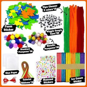 img 2 attached to 🎃 30-Piece Fall Crafts Pumpkin Decoration Set: DIY Foam Decor with Pipe Cleaners, Pom Poms, Colorful Popsicle Sticks, Gem Stickers, Wiggle Eyes, and More!