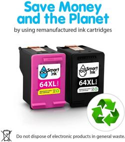 img 2 attached to 🖨️ High-Quality Smart Ink Remanufactured Ink Cartridge Replacement for HP 64 XL 64XL (Black & Color Combo Pack) - Compatible with Envy Photo 7855 7155 7858 6255 7800 6222 7120 6252 7164 7864 7158 6258 7820 Tango X Printers