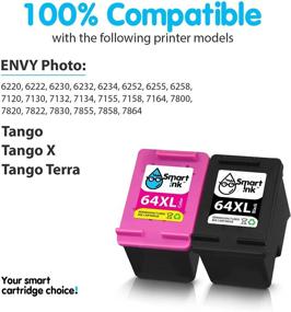 img 3 attached to 🖨️ High-Quality Smart Ink Remanufactured Ink Cartridge Replacement for HP 64 XL 64XL (Black & Color Combo Pack) - Compatible with Envy Photo 7855 7155 7858 6255 7800 6222 7120 6252 7164 7864 7158 6258 7820 Tango X Printers