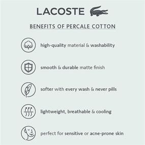 img 1 attached to 🛏️ Пара наволочек Lacoste Solid White стандартного размера: 100% хлопковая перкаль роскошь!