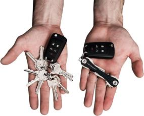 img 2 attached to KeySmart Compact Key Holder and Organizer - 14 Keys, Quick Disconnect and Bottle Opener (Black) - Expansion Pack Included