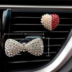 img 2 attached to Sparkling Car Accessories: Cute Air Freshener for Car, Charming Car Interior Decoration Charm, Rhinestone Air Vent Clip, Glamorous Car Decor (Crystal Bowknot)