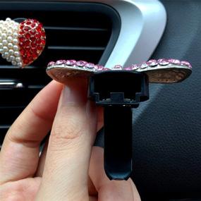 img 1 attached to Sparkling Car Accessories: Cute Air Freshener for Car, Charming Car Interior Decoration Charm, Rhinestone Air Vent Clip, Glamorous Car Decor (Crystal Bowknot)