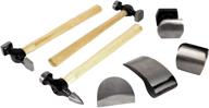 7-piece auto body repair kit - performance tool w1007db, carbon steel hammer heads, dollies on wood handles logo